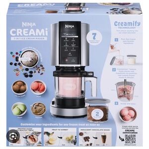 Ninja Creami 7-in-1 Ice Cream Maker in Black and Silver